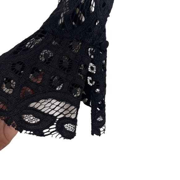 Tularosa X Revolve Skylar Mini Dress Black Lace Size Small V Neck Tie Back - Picture 8 of 12